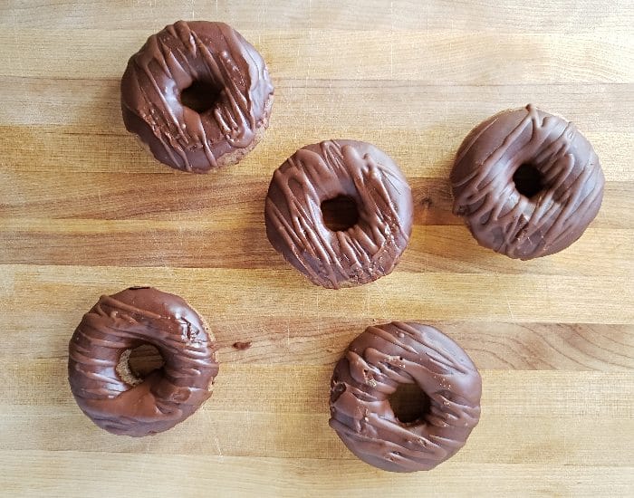 Group of mocha donuts