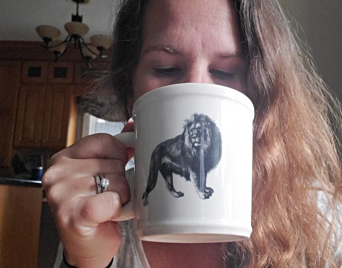 Enjoying coffee