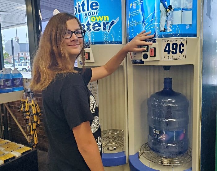 Filling Primo water at Jewel