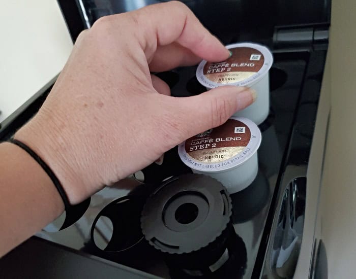 Store K-cups in water dispenser