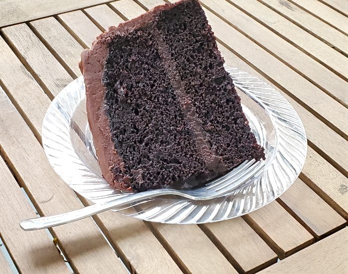 Slice of chocolate cake