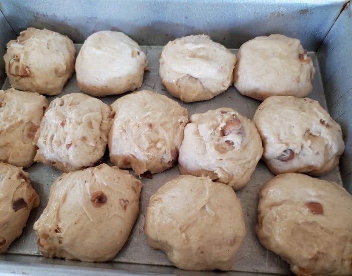 Hot Cross Buns before rising