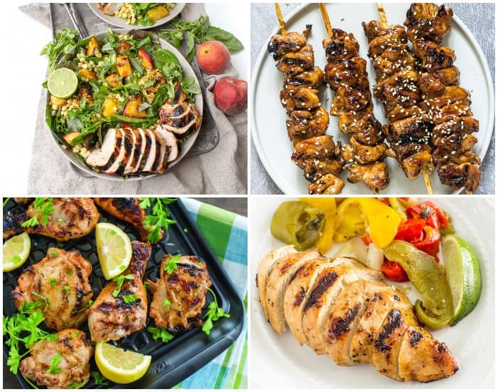Four grilled chicken dishes