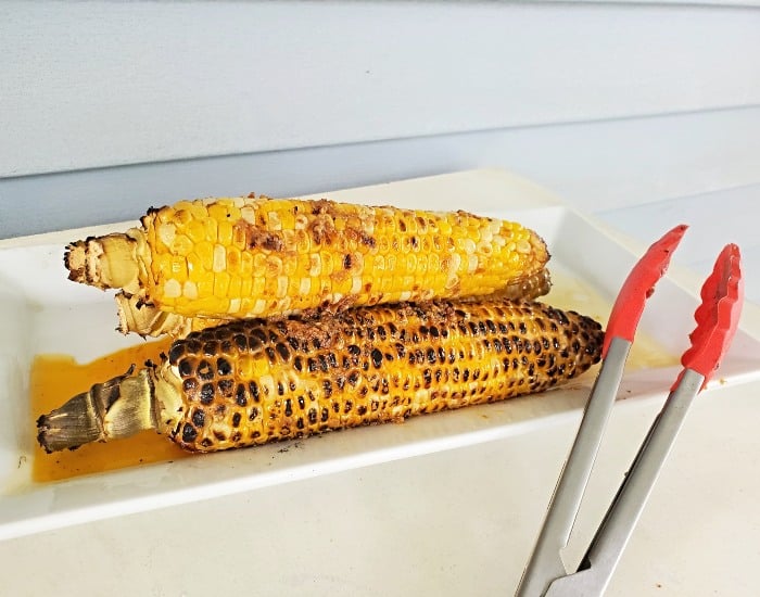 Platter of grilled corn