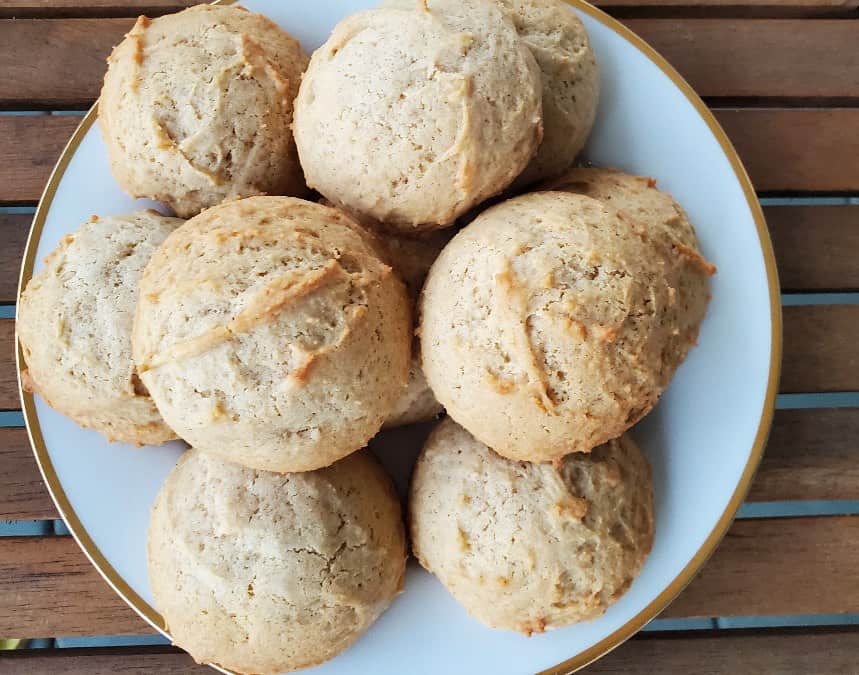 Plate filled with eggnog cookies