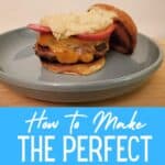 Decked out Asian turkey burgers with the text how to make the perfect turkey burger.