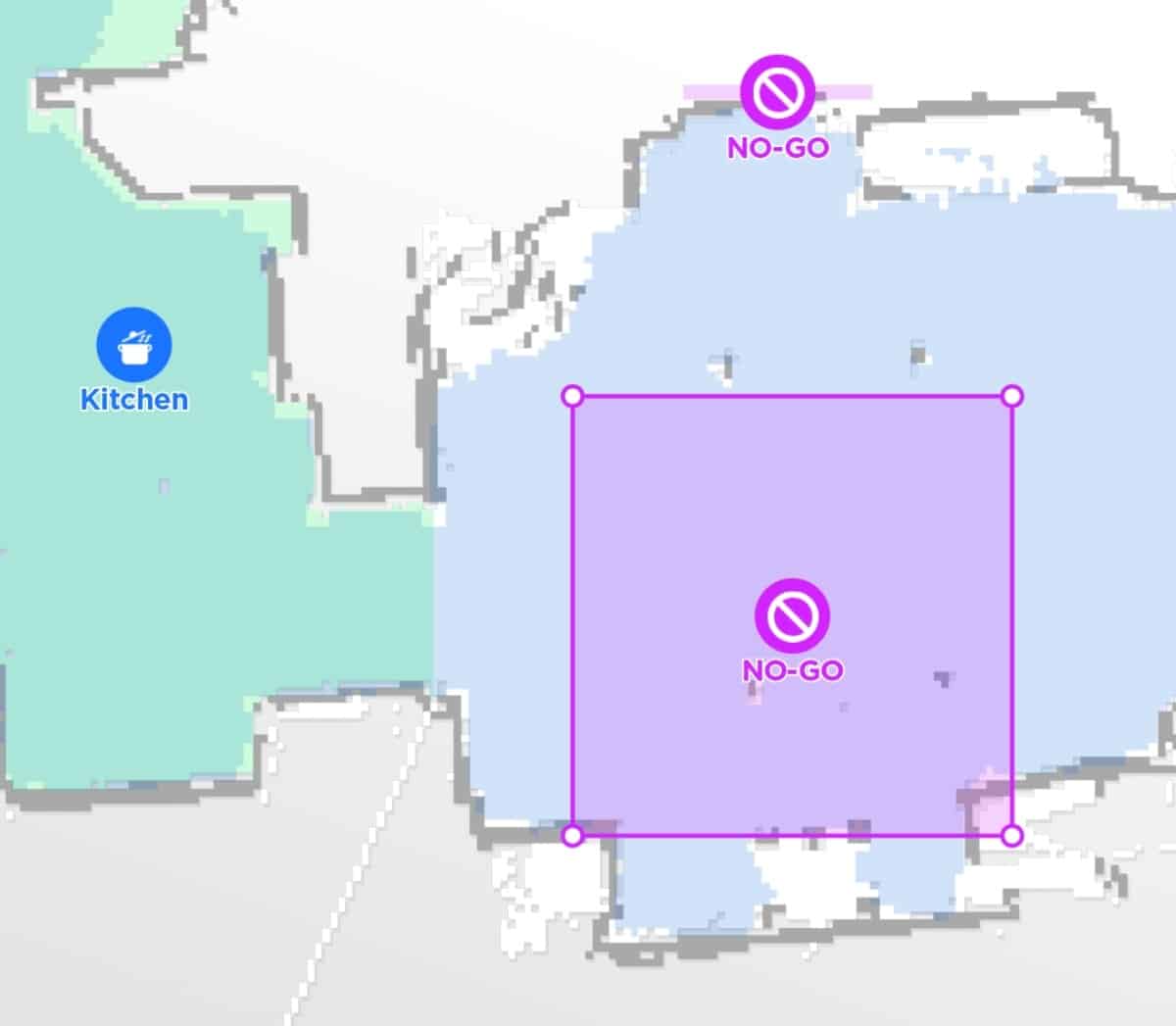 Adding a No Go Zone in the My Neato app.