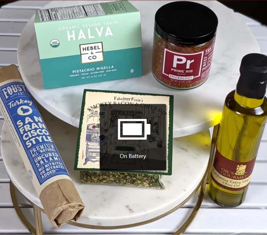 Assortment of food that makes a complementary wine gift.