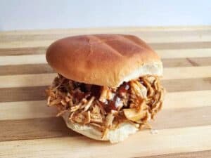 Image shows instant pot shredded chicken,