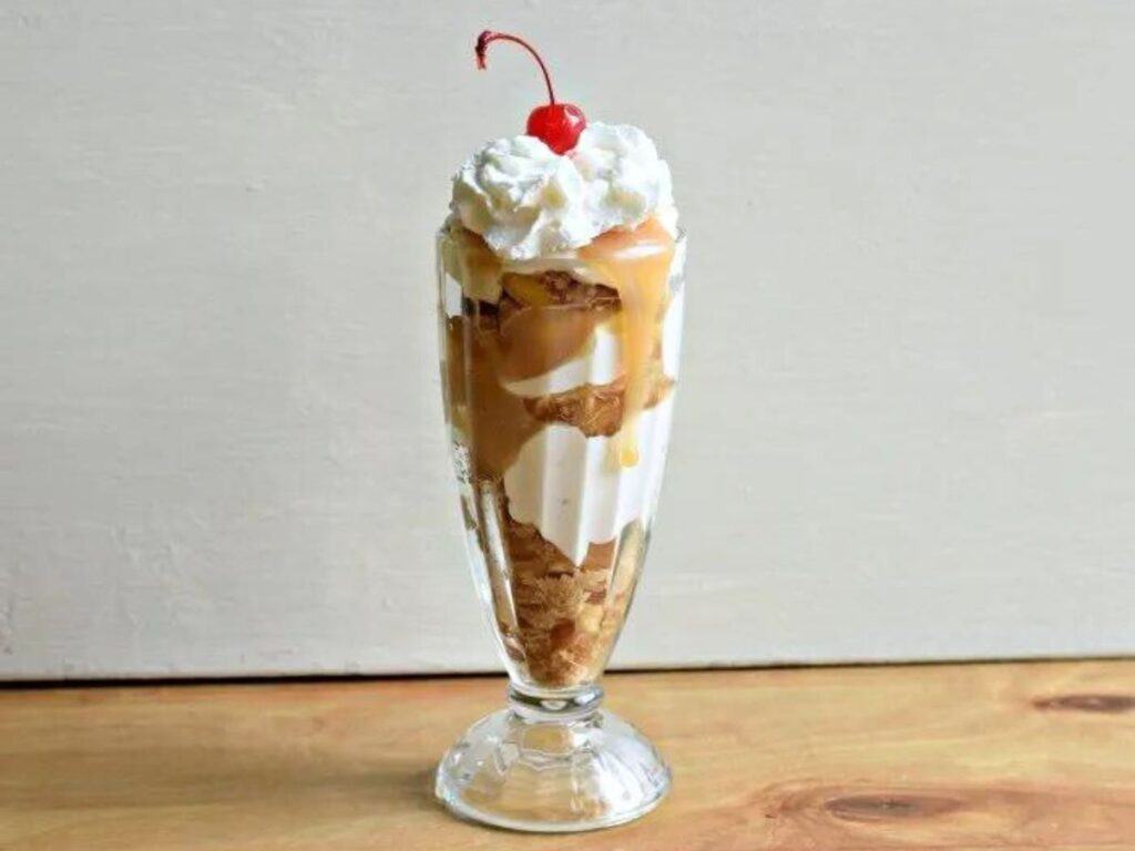 Image shows irresistible appe pie parfait.