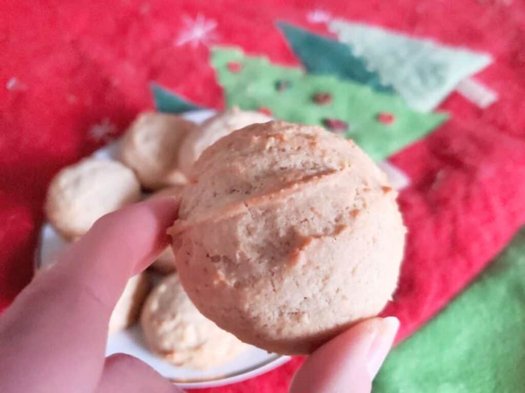 Image shows irresistible egg nog cookie.