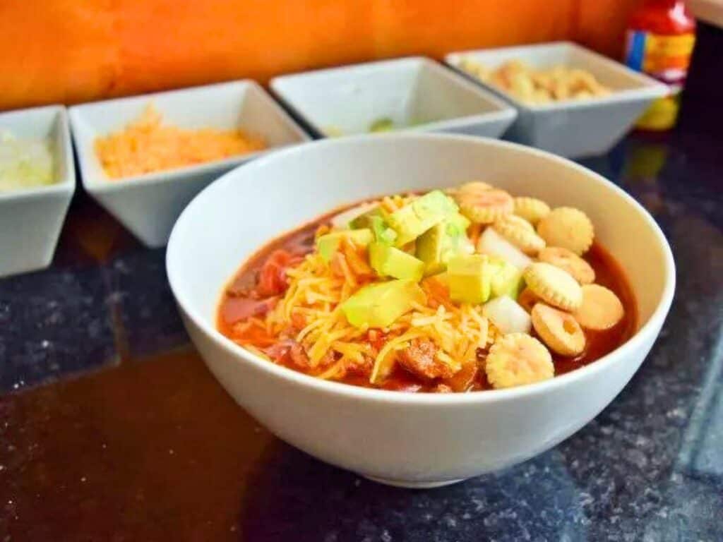 Image shows crockpot chili recipe.