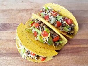 Image shows delicious weeknight honey habanero tacos.