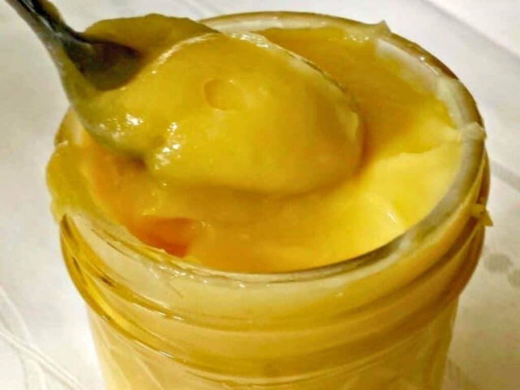 Image shows easy to make lemon curd.