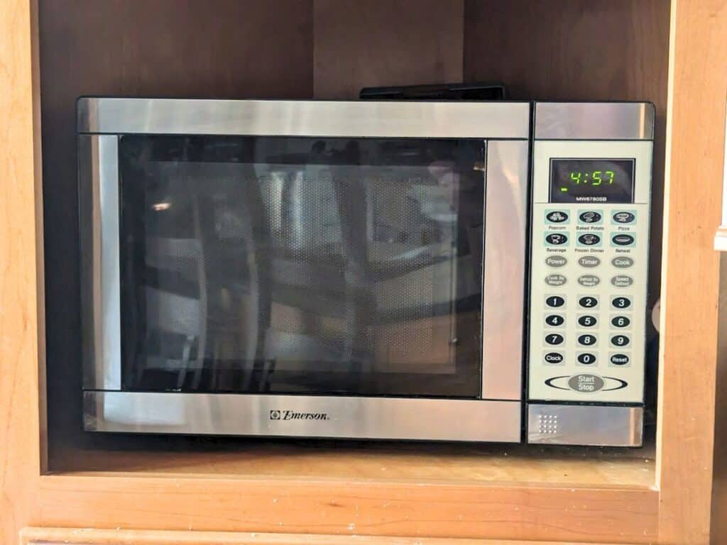 Image shows a Clean microwave from the outside.