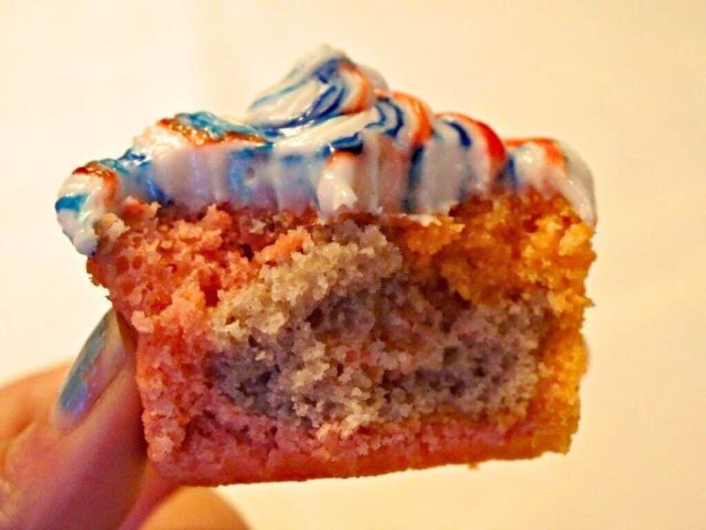 Image shows delicious kool aid cupcakes.