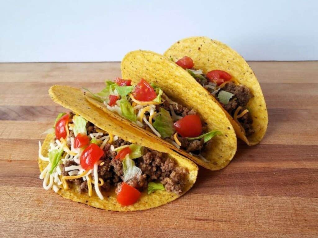 Image shows best ground beef taco recipe.