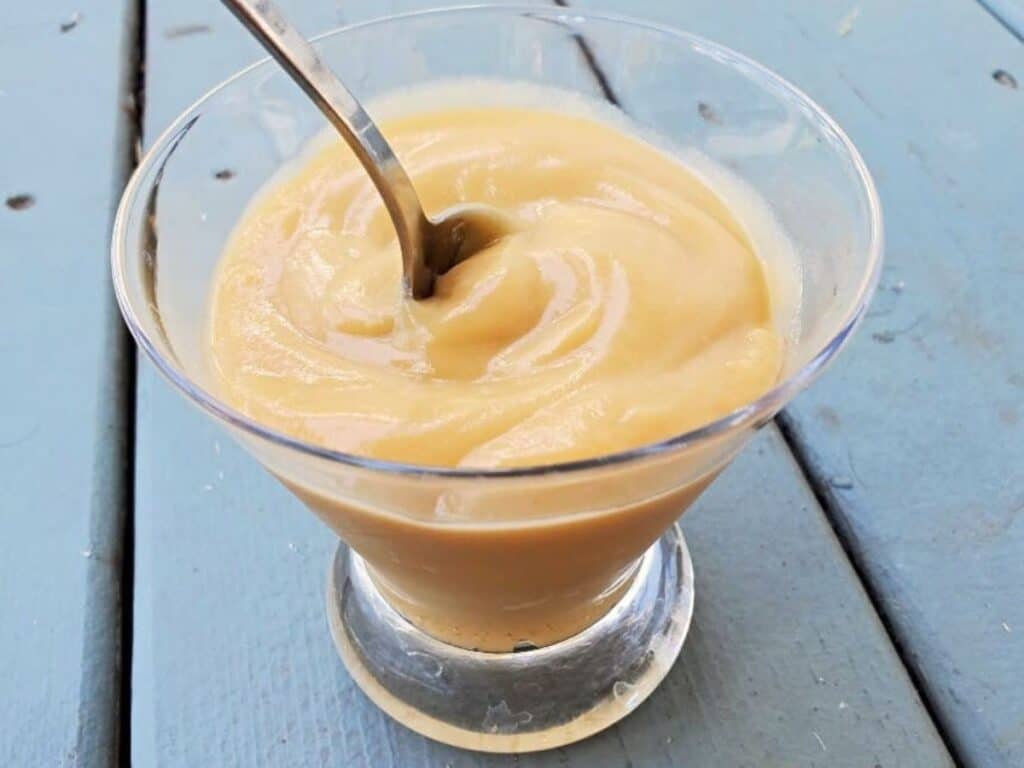 Image shows easy to make butterscotch pudding.