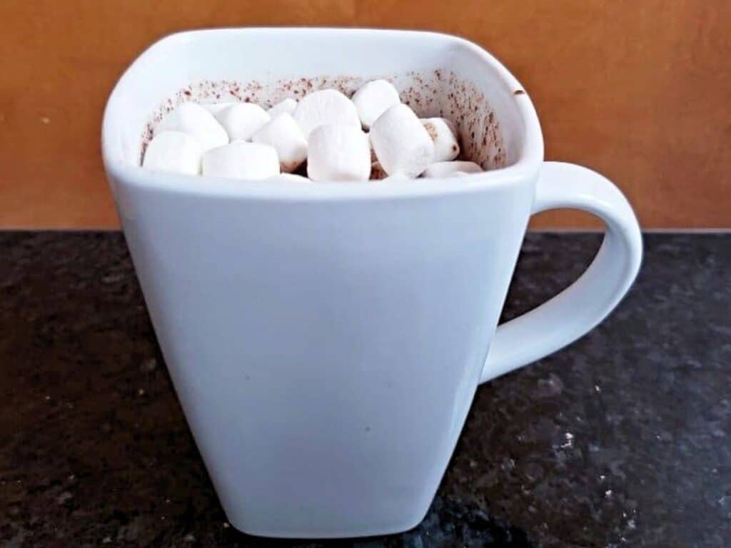 Image shows irresistible homemade hot chocolate.