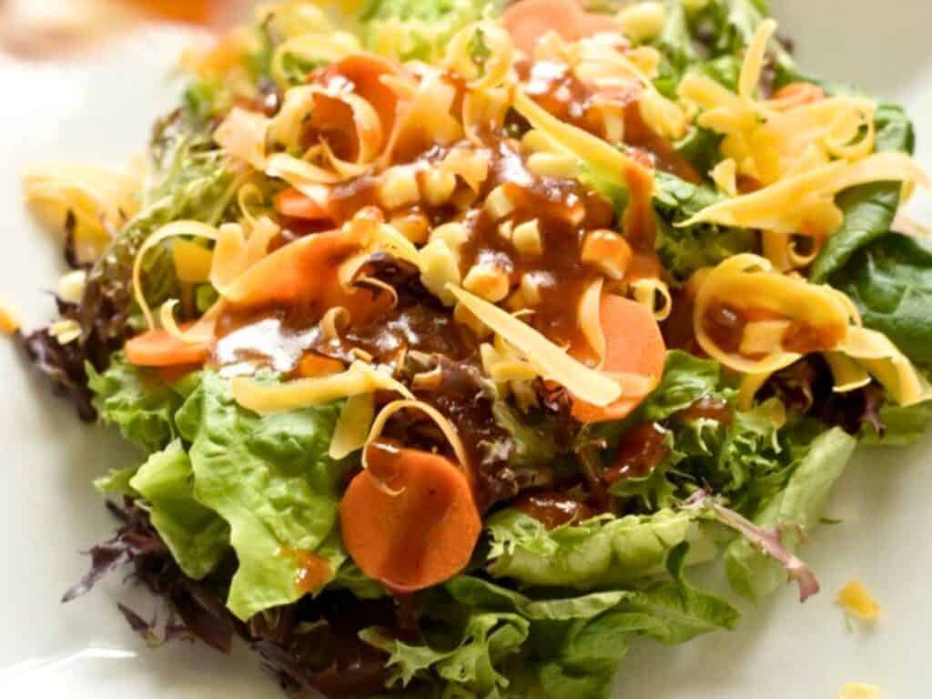 Image shows BBQ vinaigrette dressing recipe.