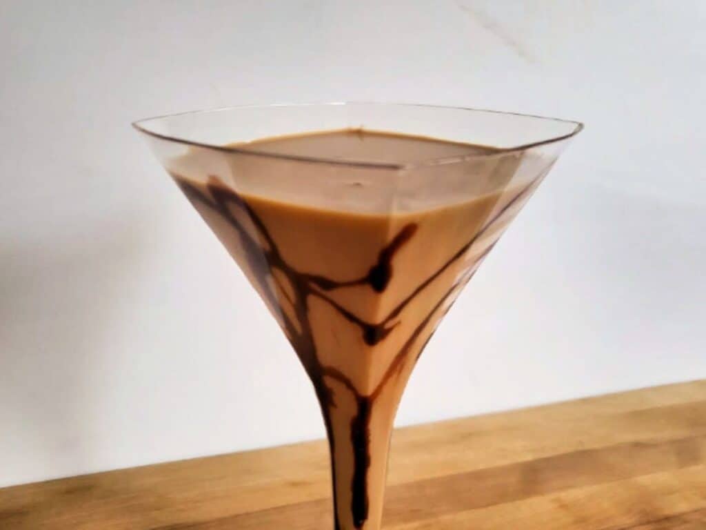 Image shows delicious chocolate martini.