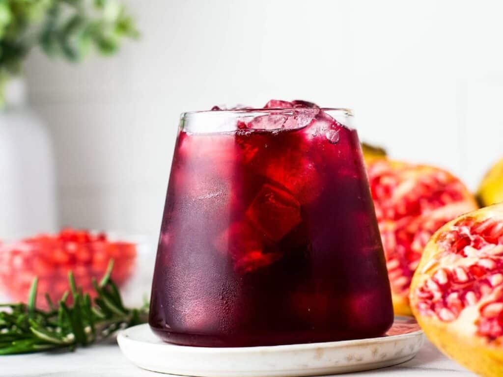 Image shows delicious mistletoe margarita.