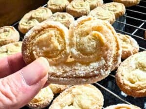 Image shows irresistible palmier cookies.