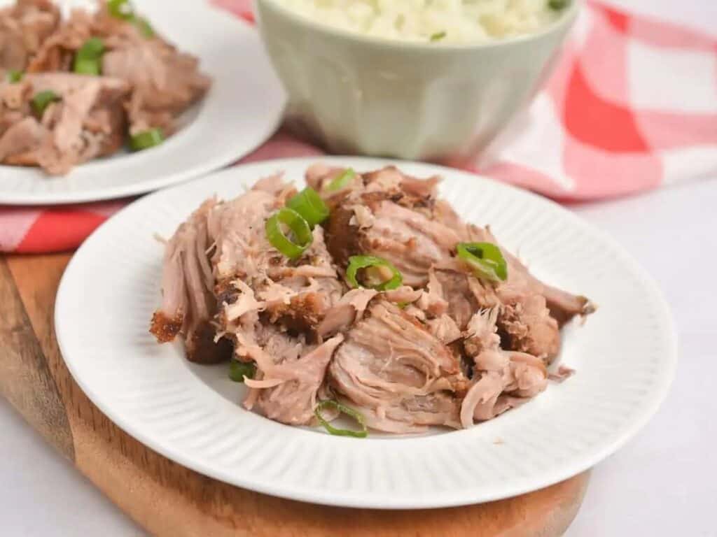 Image shows delicious brown sugar crockpot pork.