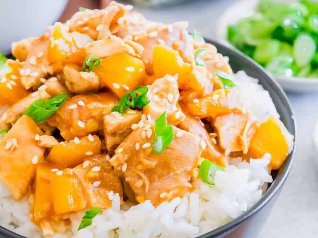 Image shows irresistible slow cooker honey garlic chicken.
