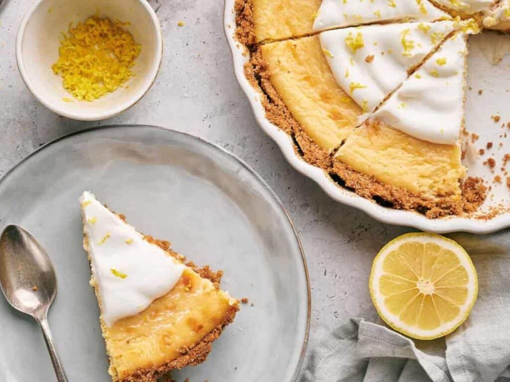 Image shows yummy lemon pie.