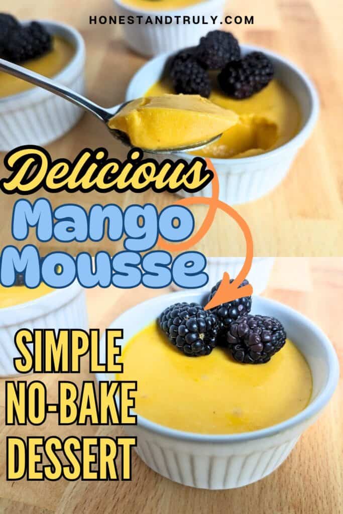 Image shows delicious mango mousse.
