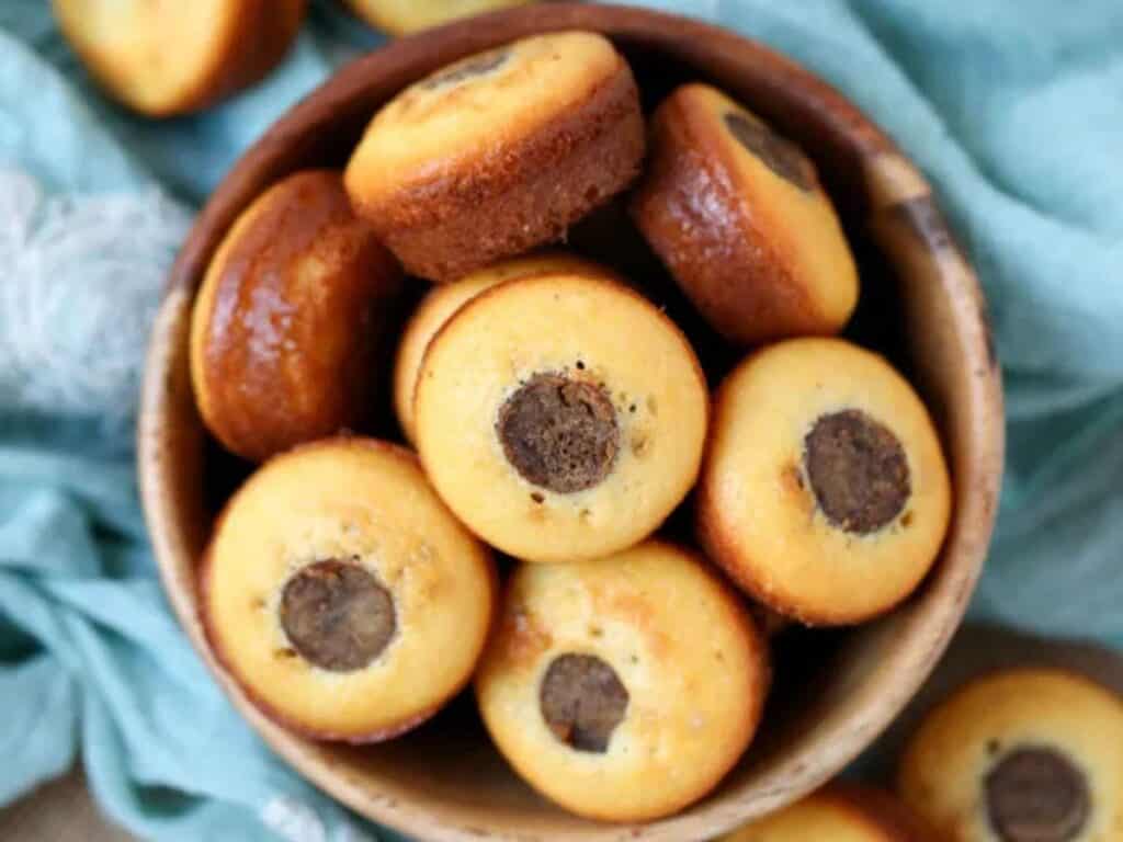 Image shows irresistible pancake sausage bites.