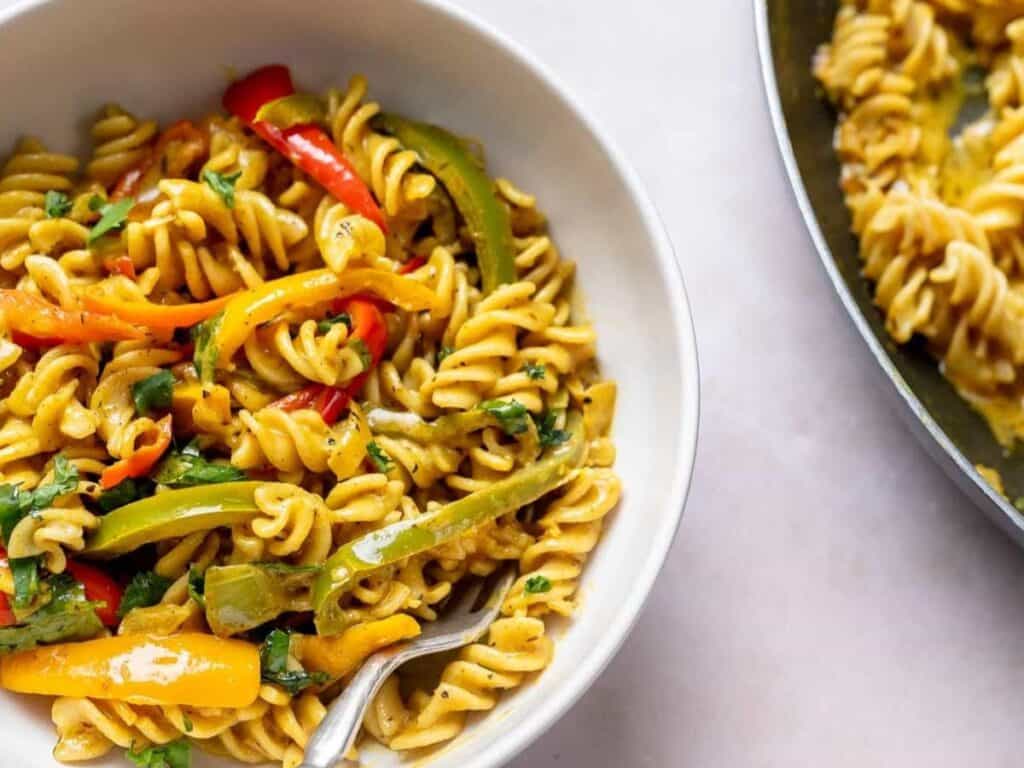 Image shows yummy rasta pasta.