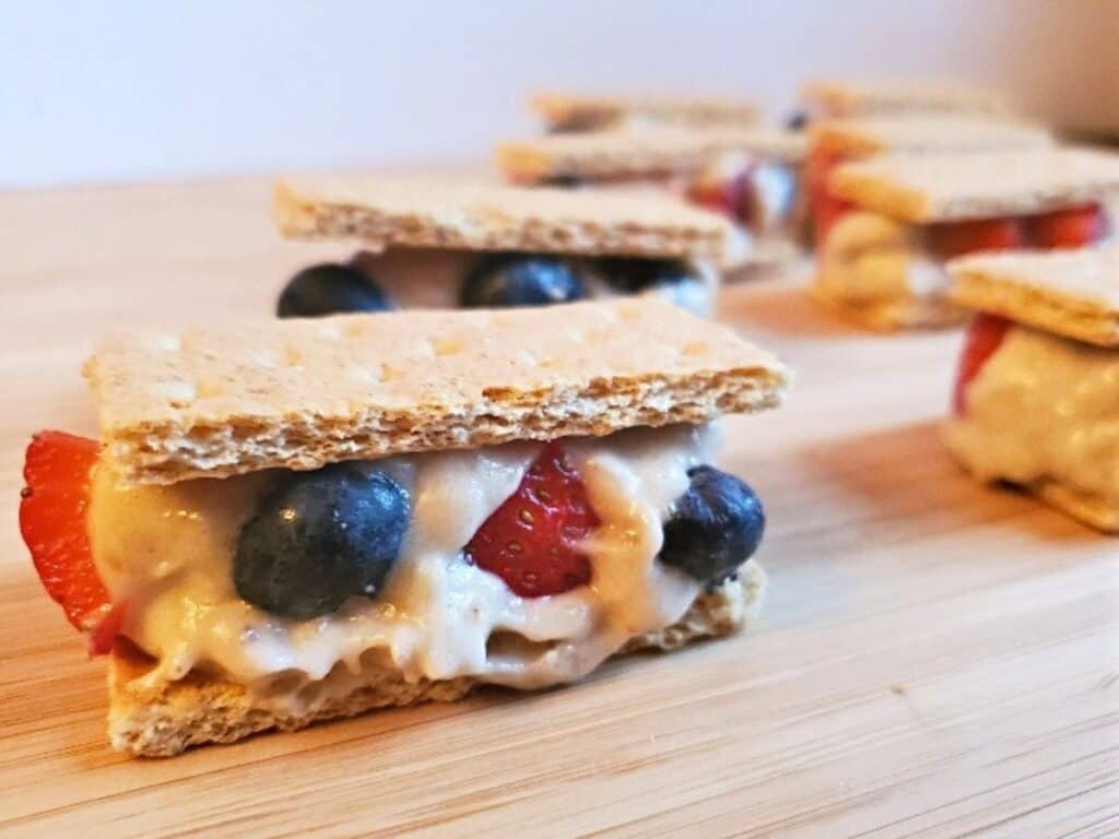 Image shows delicious banana ice cream sandwich.