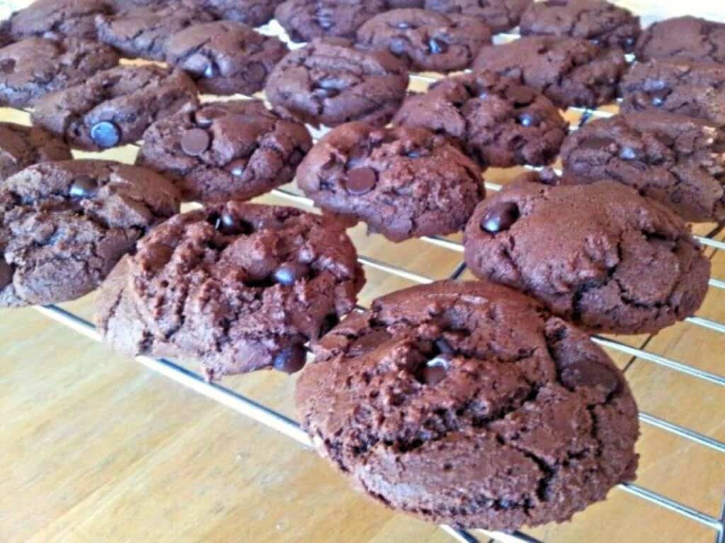 Image shows easy to make Mexican triple chocolate cookies.