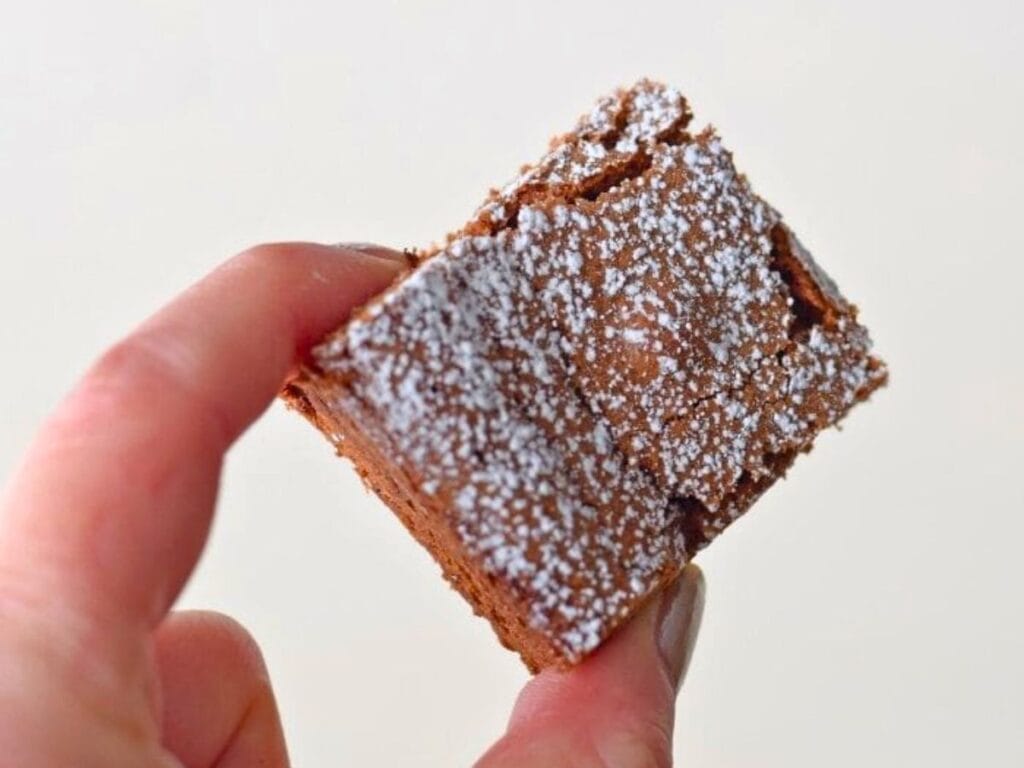 Image shows irresistible classic brownies.
