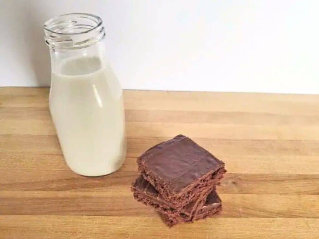 Image shows delicious Texas sheet cake brownies.