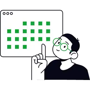 Kunstig intelligens og dataanalyse illustreret med computer- og menneskefigur.