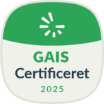 Certificeret GAIIS-mærke for bæredygtighed og miljøansvar 2025.