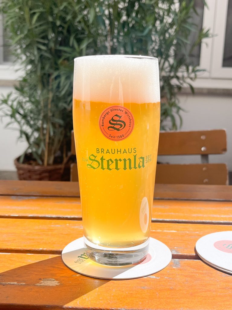 A cold fresh half litre of Sternla Kellerbier