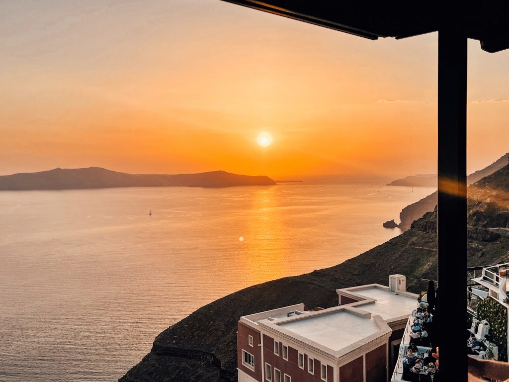 Sunsetting over the Santorini Caldera 