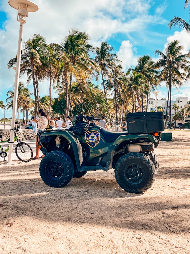 A park ranger ATV on Miami Beach