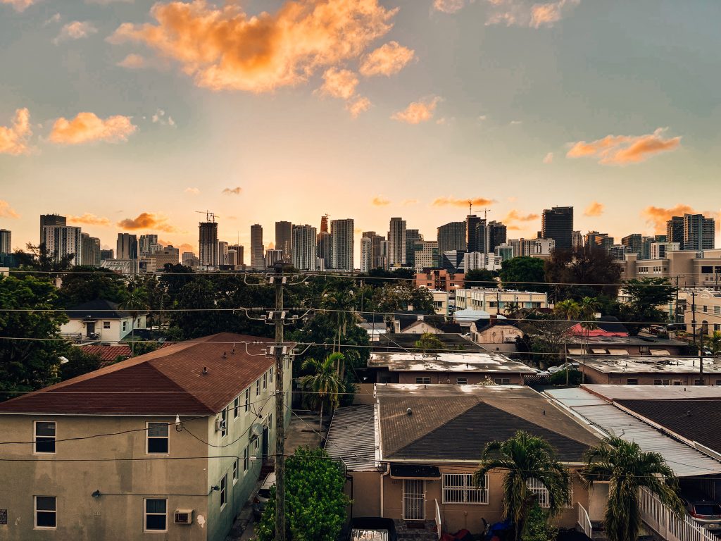 Sunrise over Miami seen from the rooftop of Life House Little Havana hotel