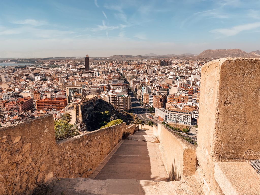 View of Alicante city from Castillo de Santa Barbara