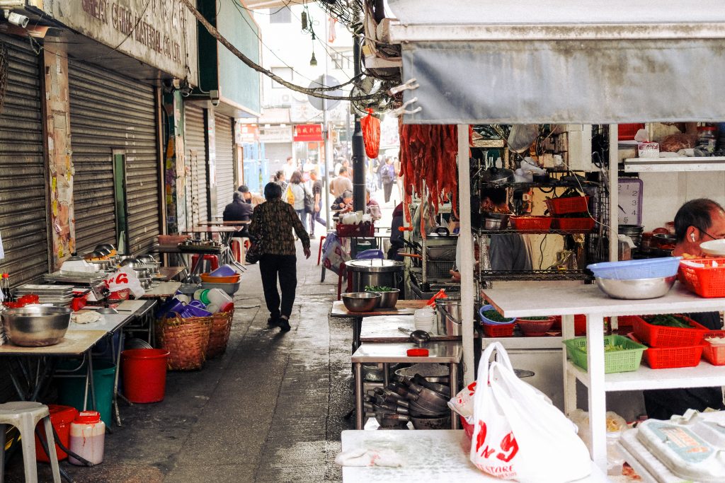 An outdoor street food vendor serves up some of the best food in Hong Kong.