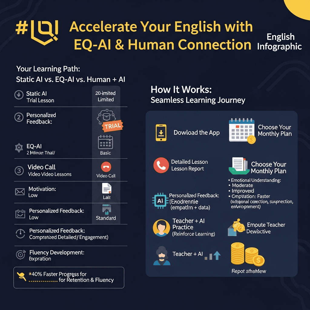 שיפור אנגלית באמצעות AI, Human Connection, והדרכה מותאמת אישית.