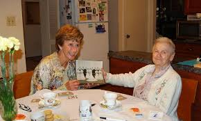 A senior at an assisted living facility 