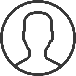 User profile icon featuring a generic, stylized outline of a person's head and shoulders in a circle.