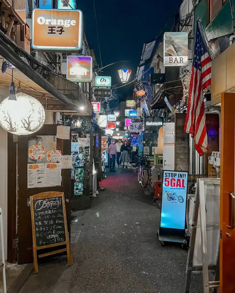 golden gai streets in the evening