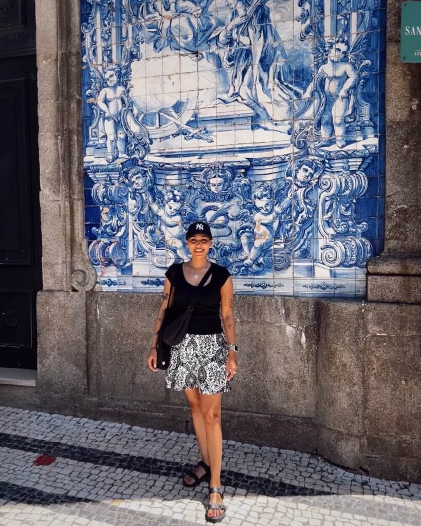blue tiles wall in porto jetlag sarah